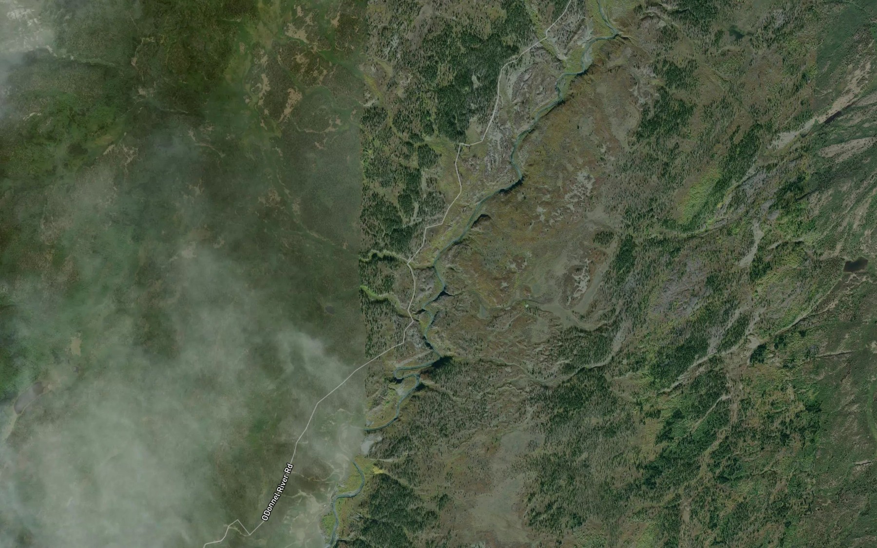 Satellite map of the Blind Creek