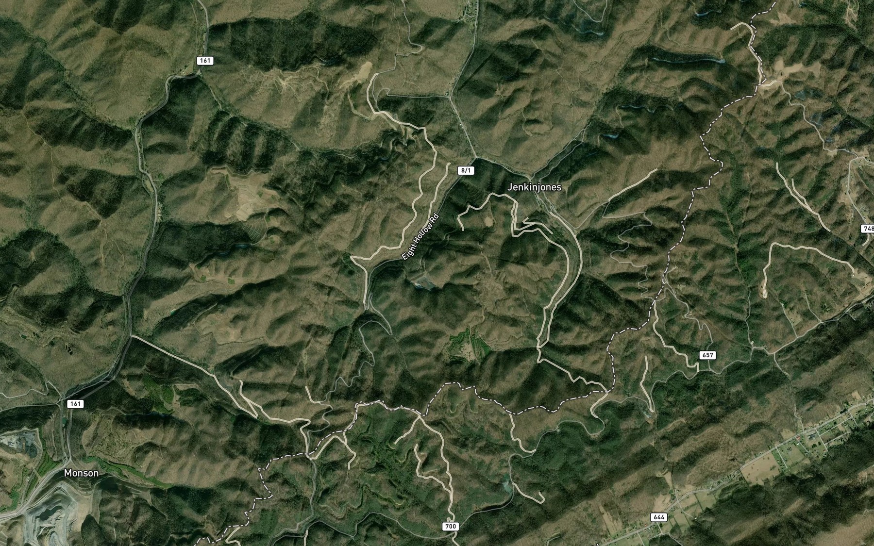Satellite map of the Jenkinjones Impoundment