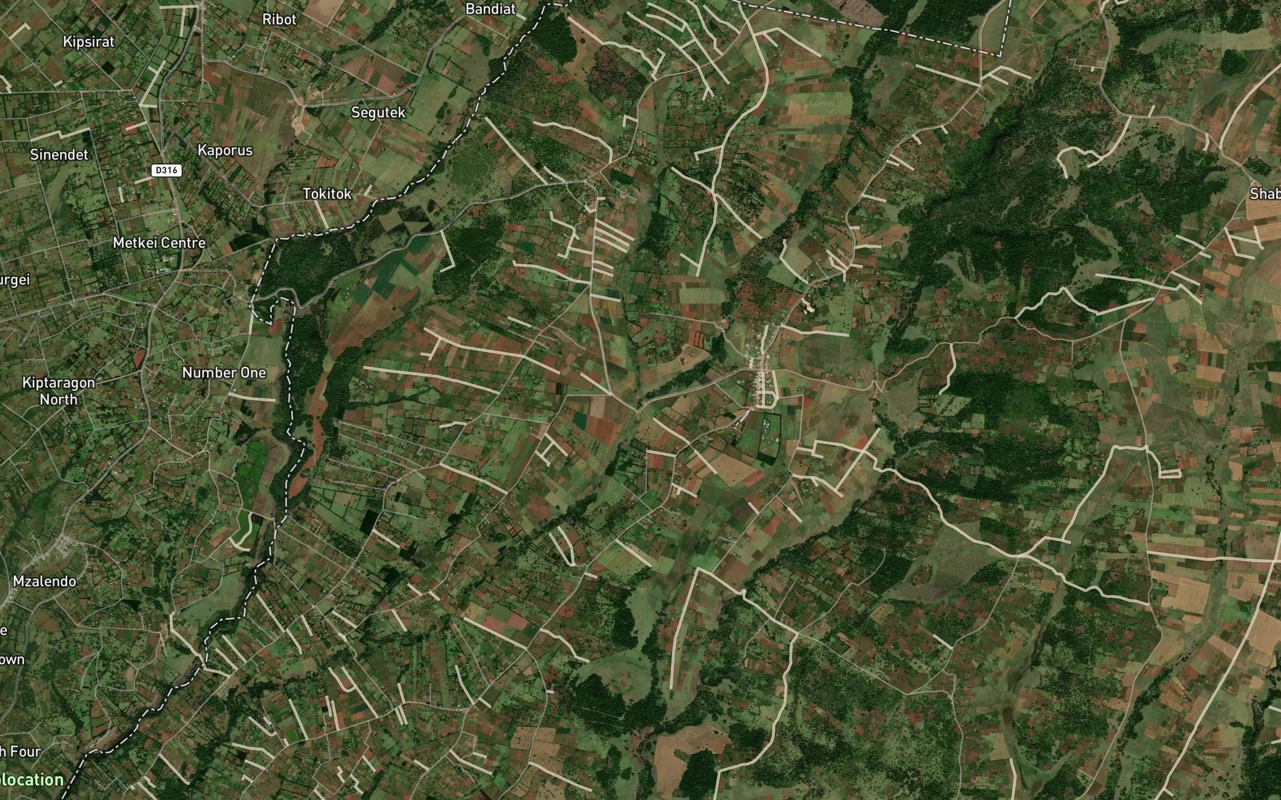 Satellite map of the Kipsomoik