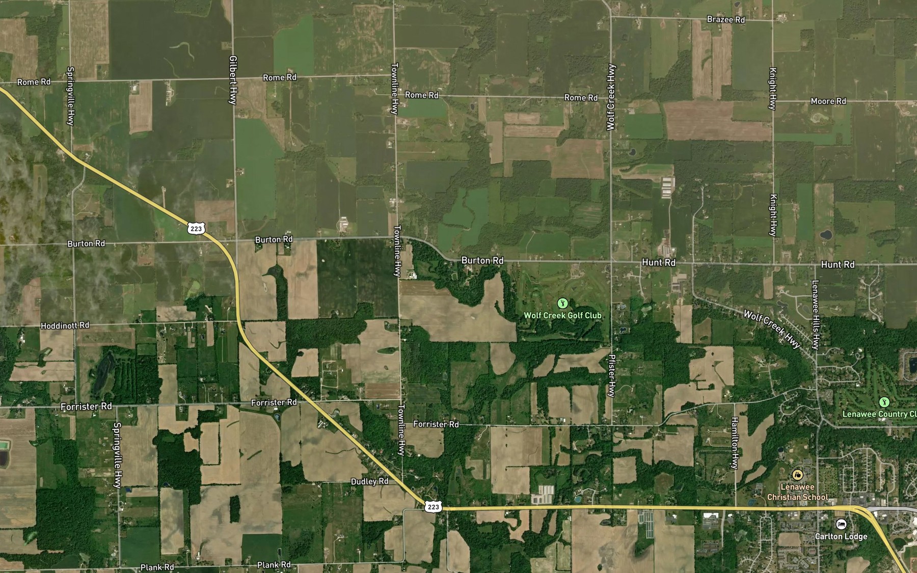 Satellite map of the Black Creek
