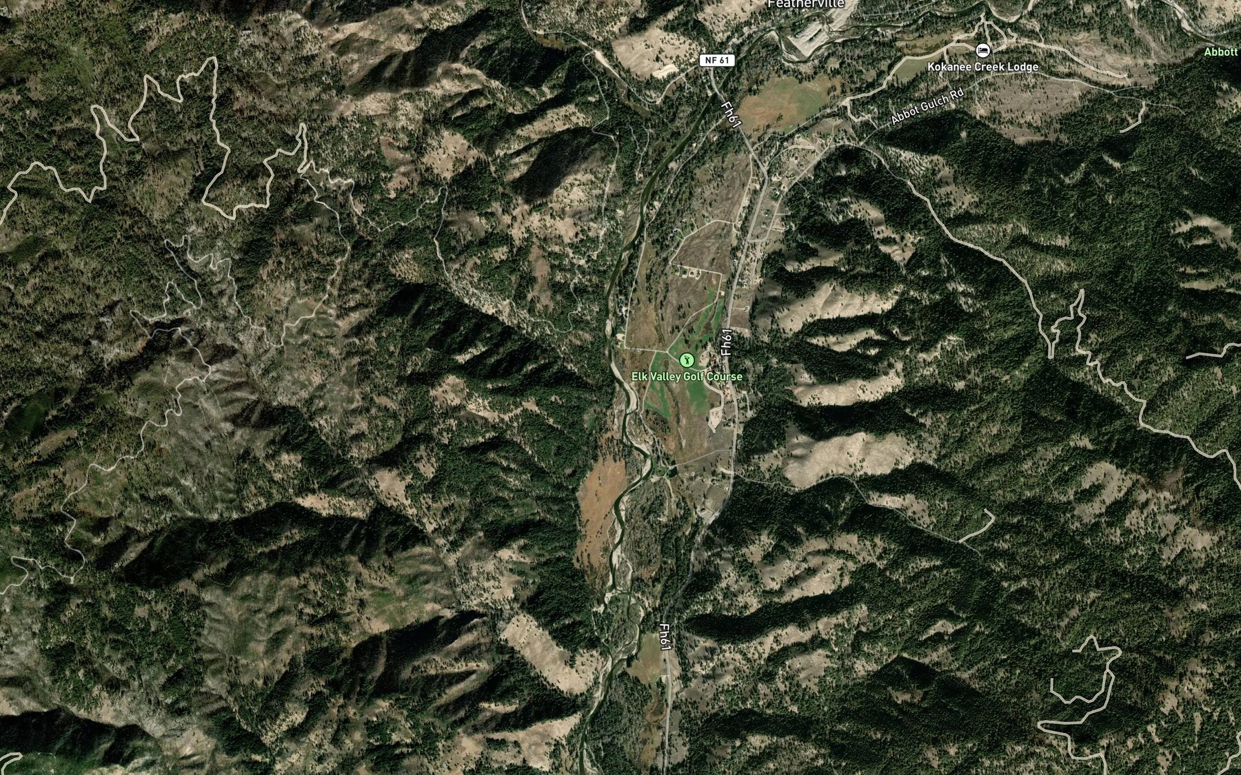 Satellite map of the Fairview Creek
