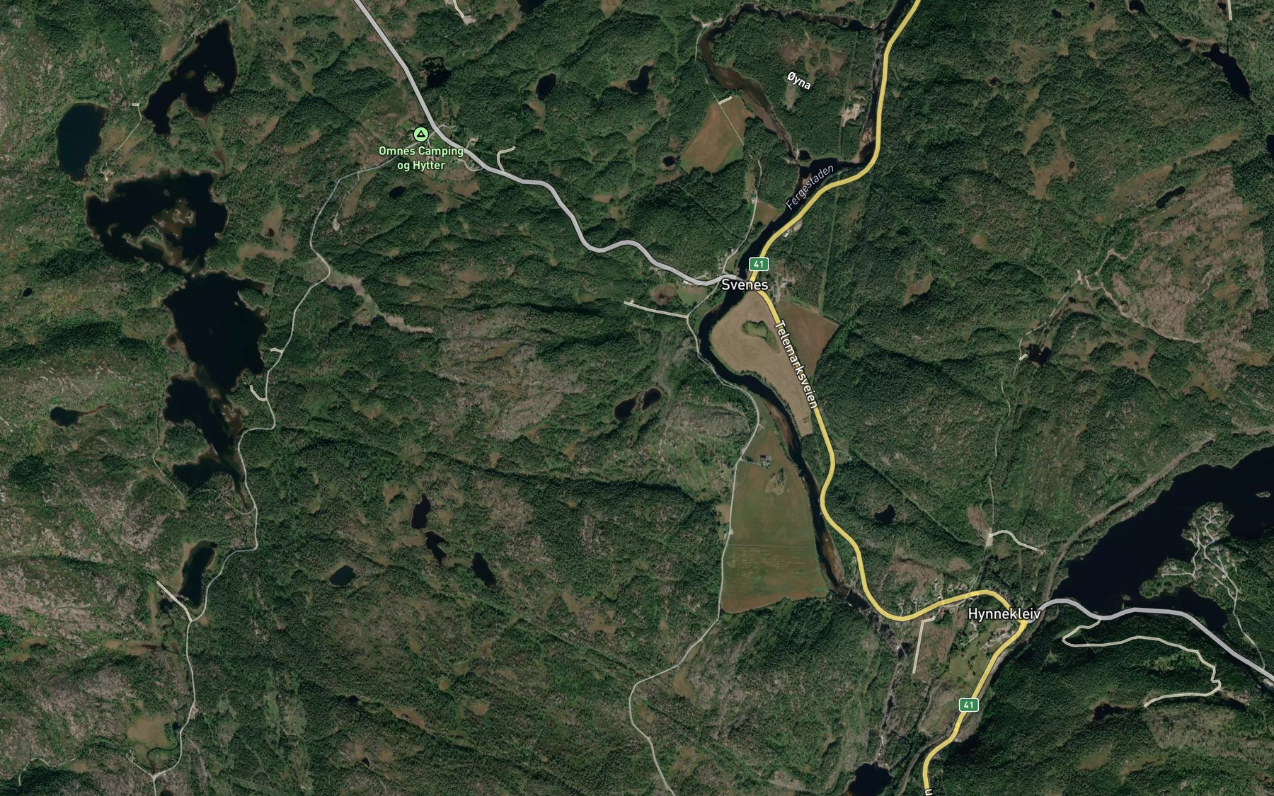 Satellite map of the Hjalestadtjornane