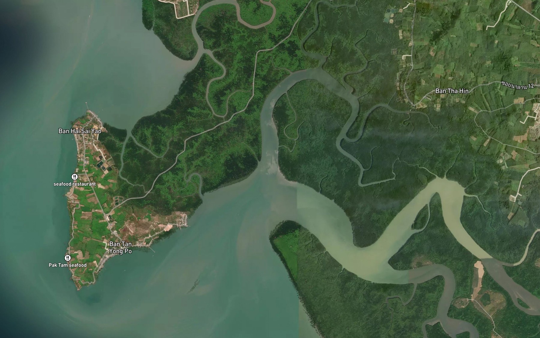 Satellite map of the Khlong Karang