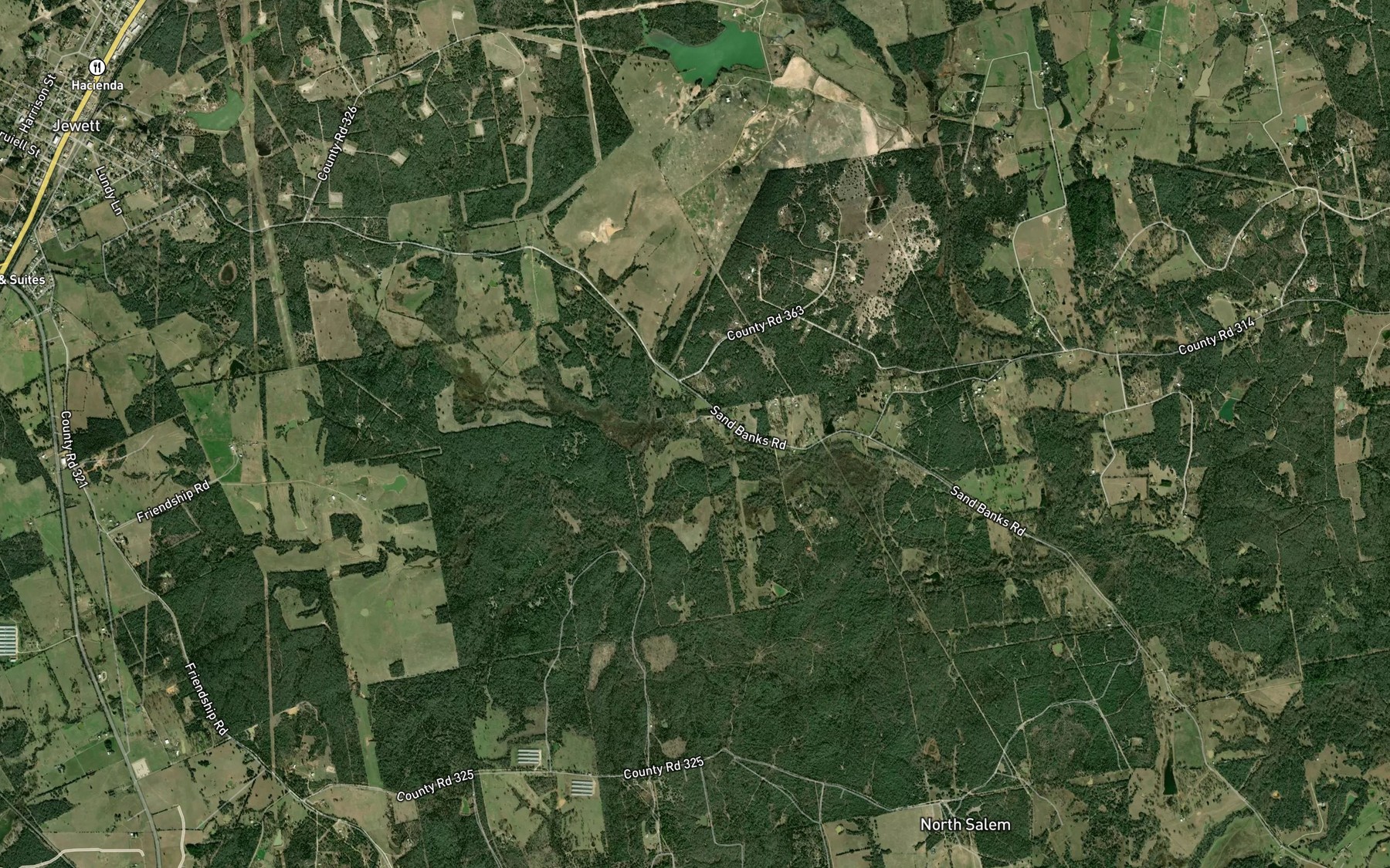 Satellite map of the Hogpen Branch