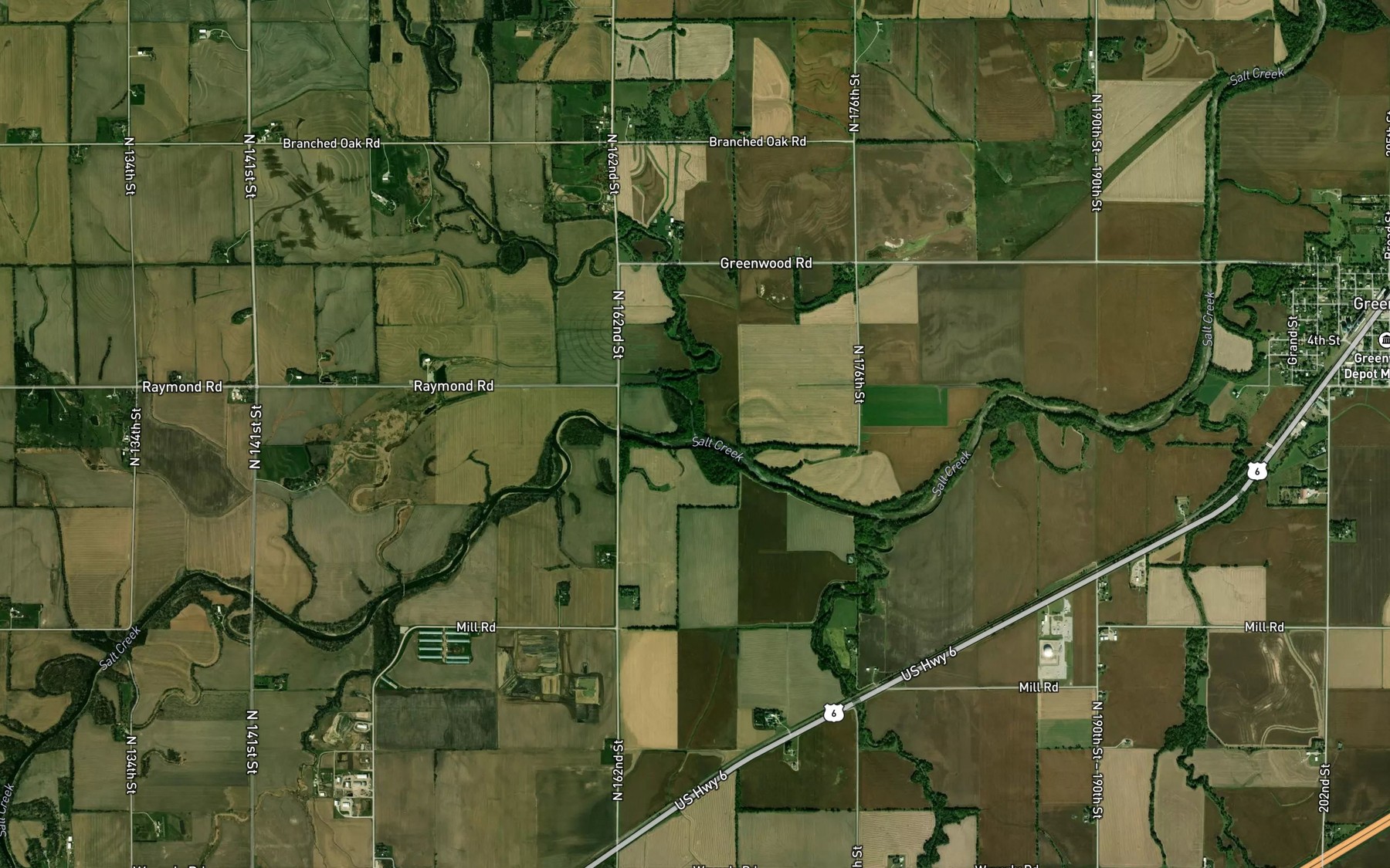 Satellite map of the Rock Creek
