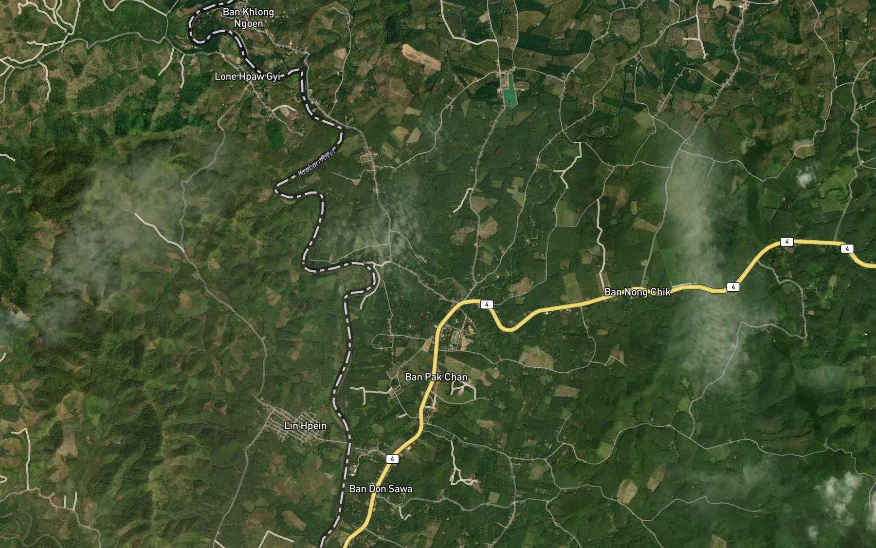 Satellite map of the Khlong Ngoen