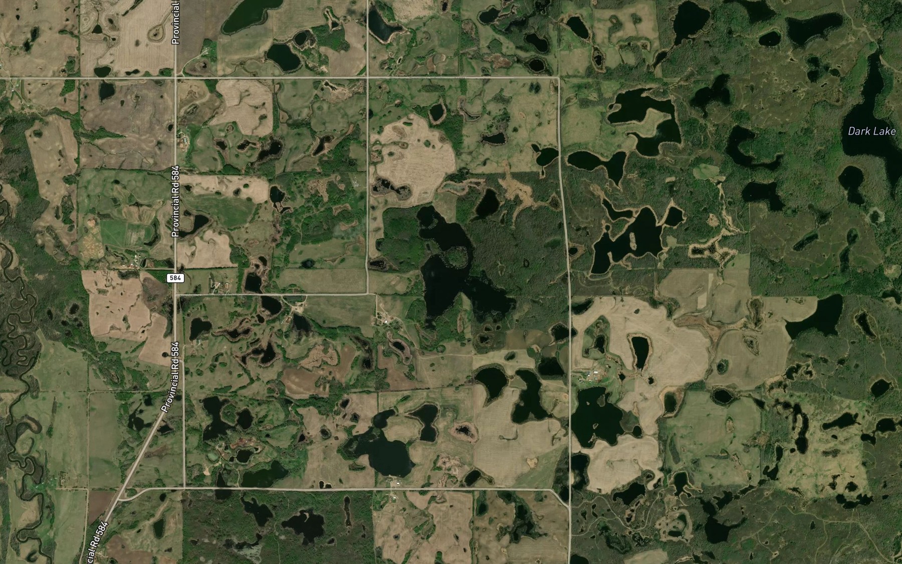 Satellite map of the Correction Lakes