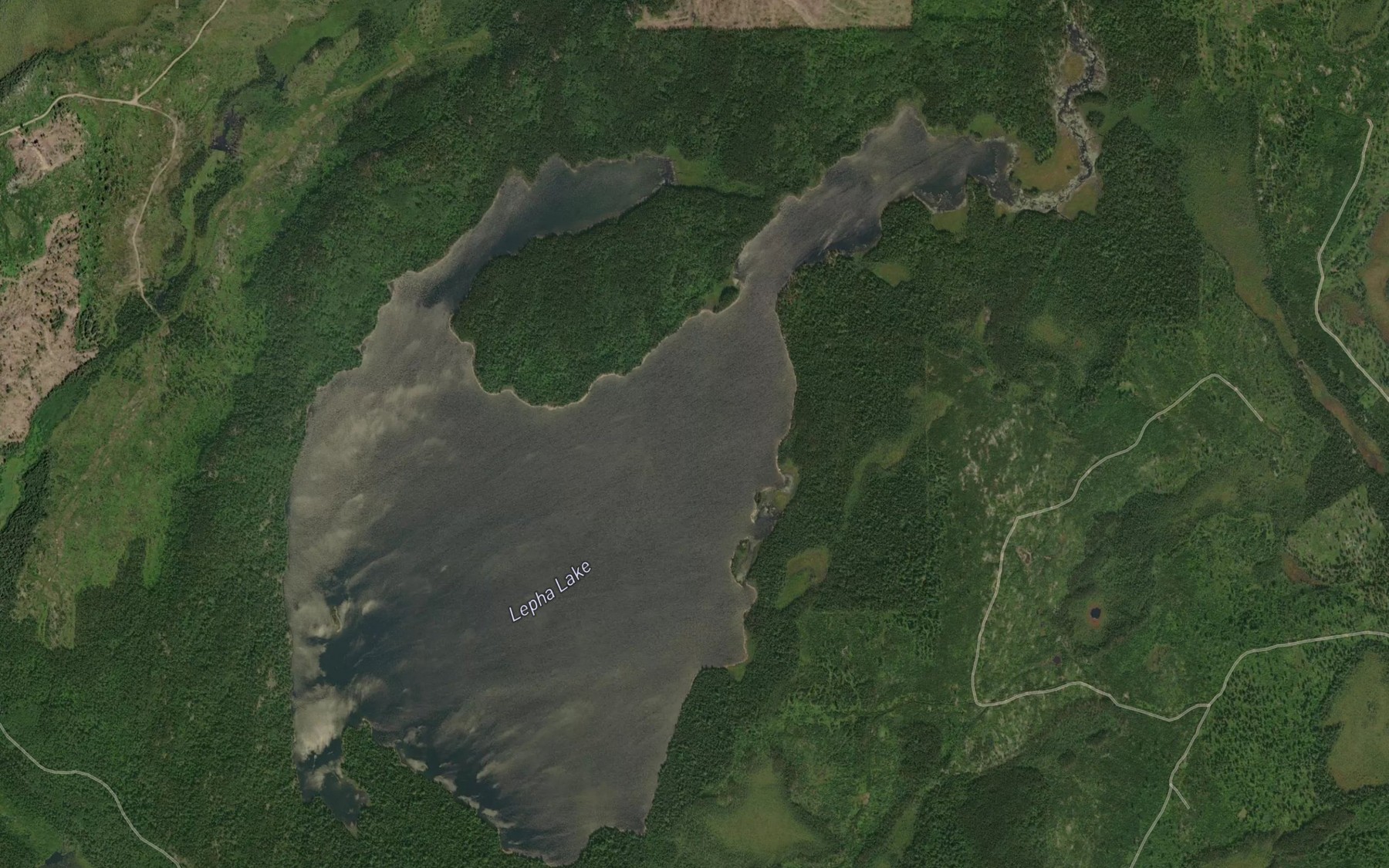 Satellite map of the Lepha Lake