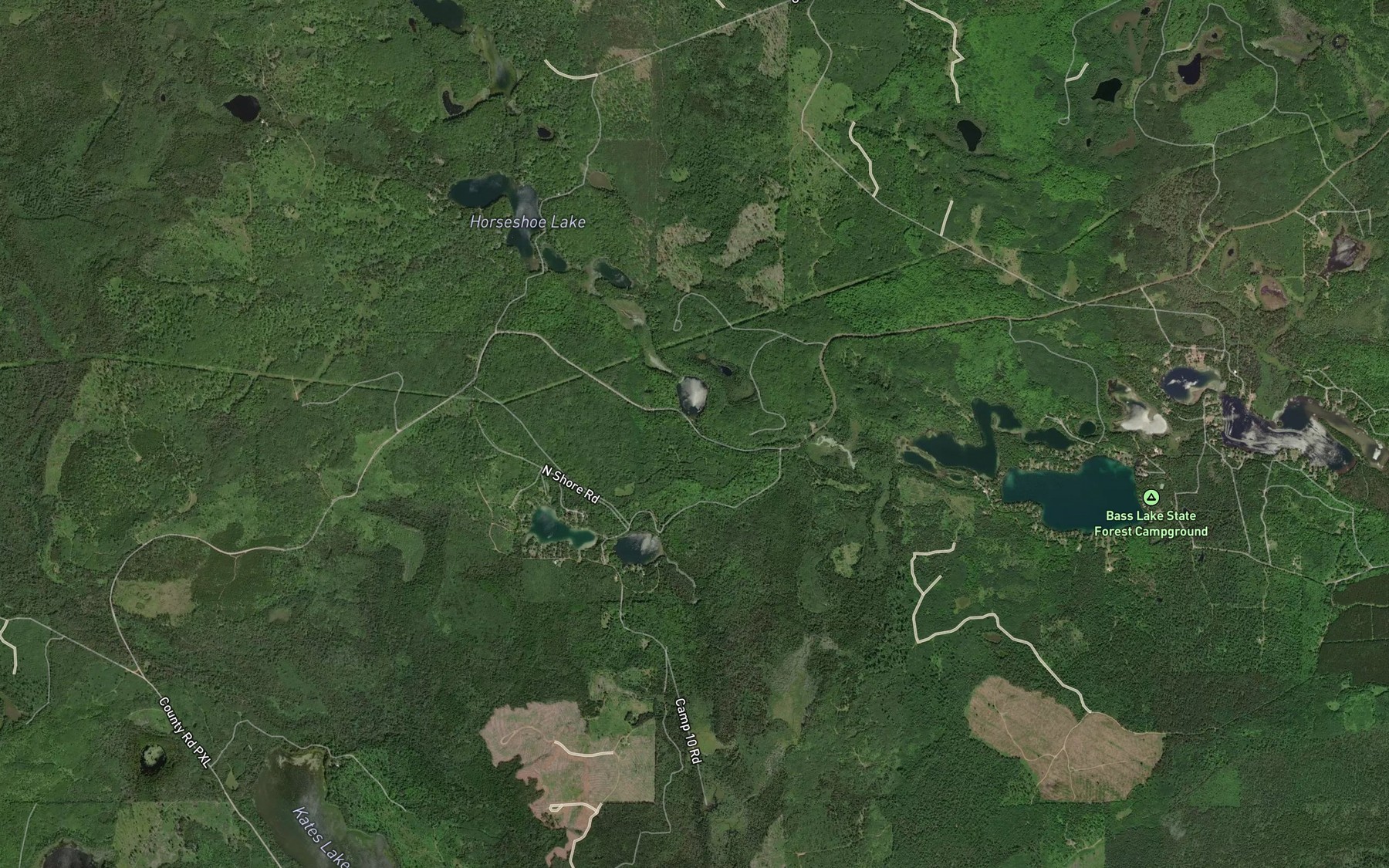 Satellite map of the Charley Lake