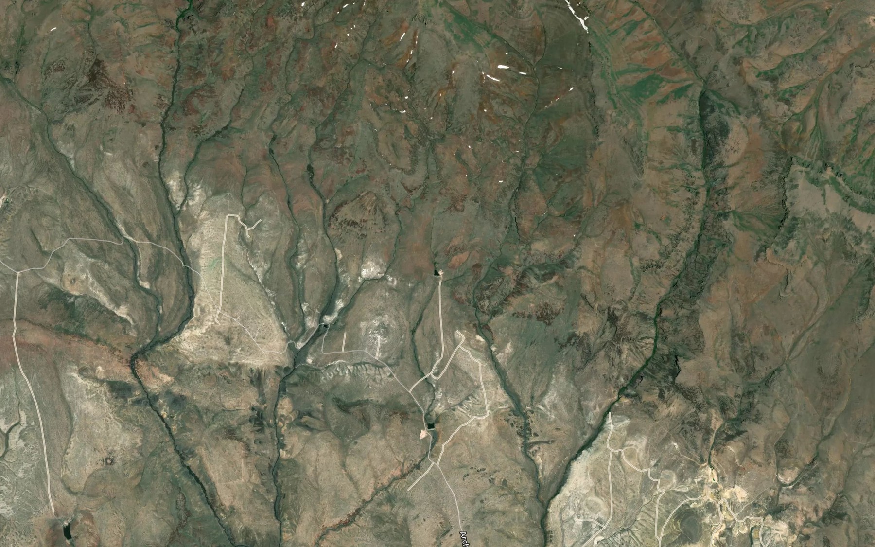Satellite map of the Little Pink Reservoir