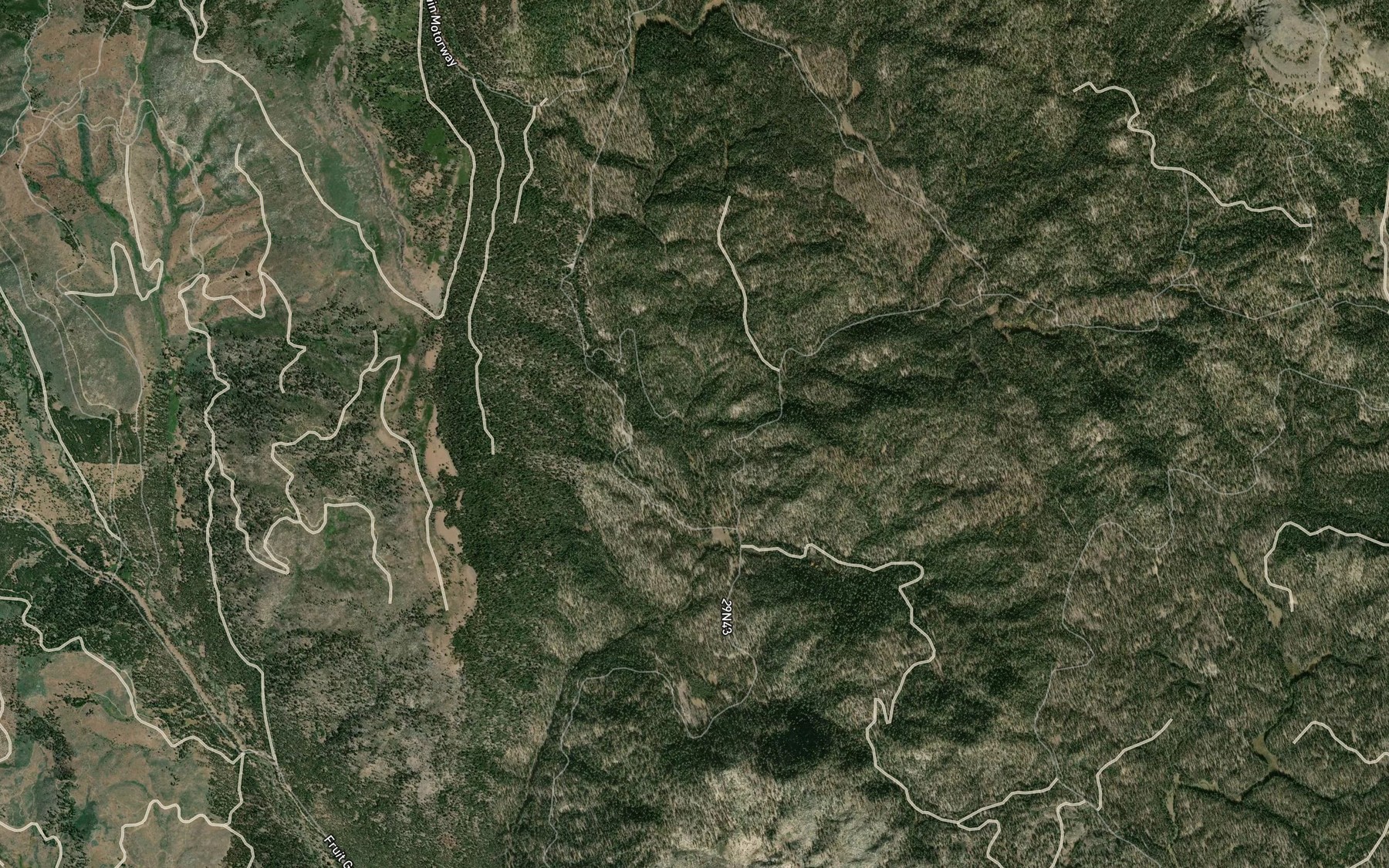 Satellite map of the Thompson Creek