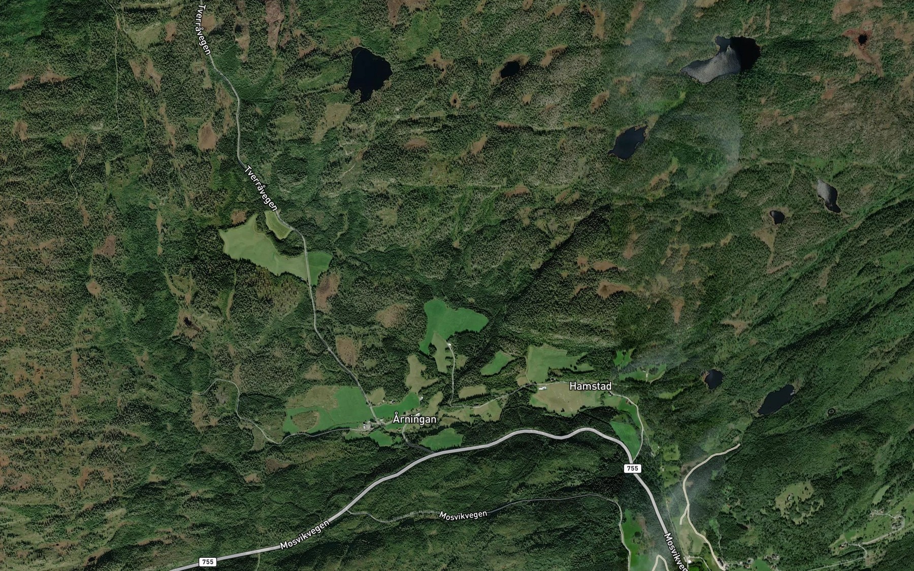 Satellite map of the Hogfossen