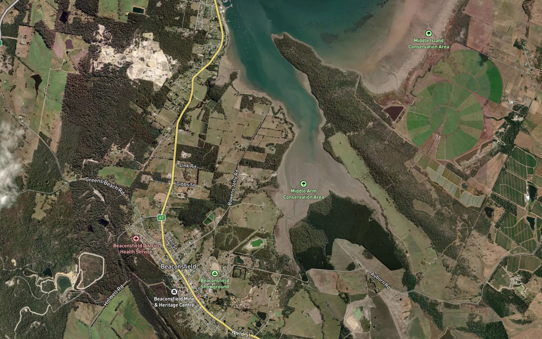 Satellite map of the Brandy Creek