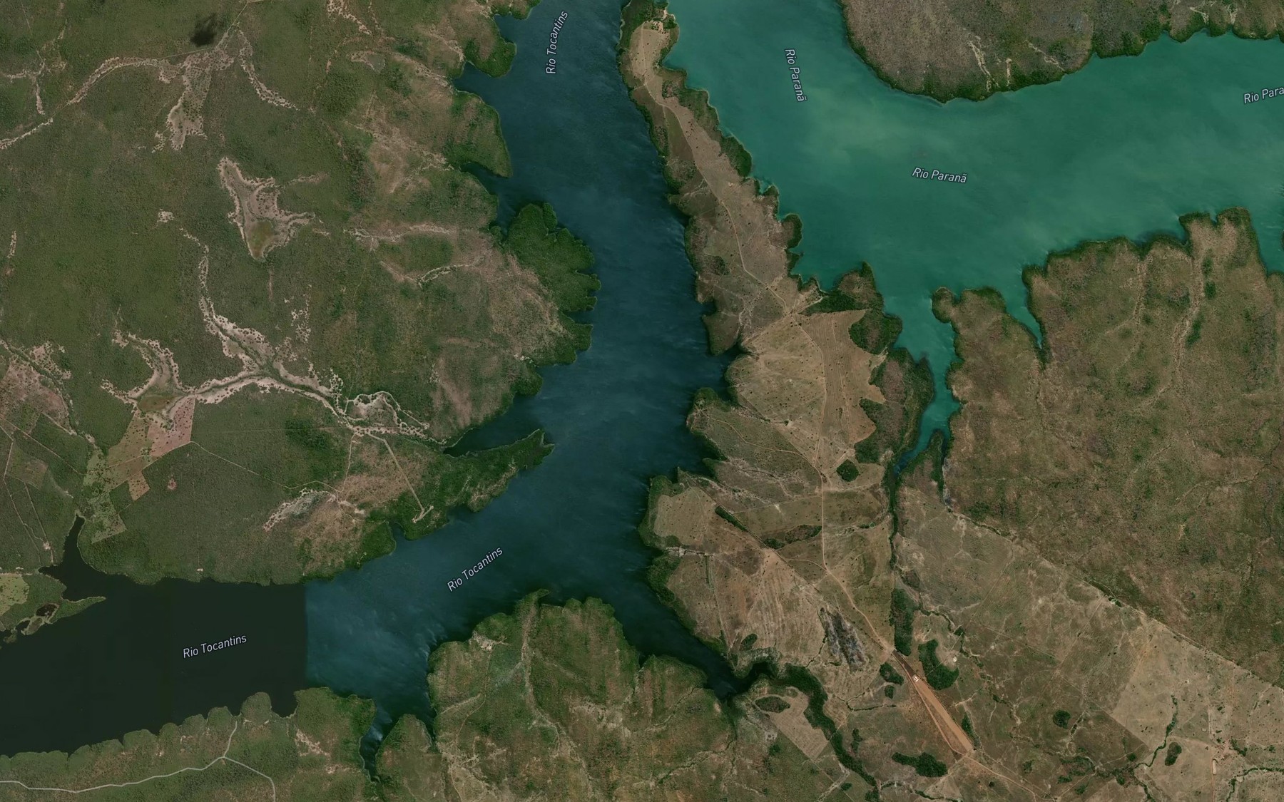 Satellite map of the Corrego Tracadal