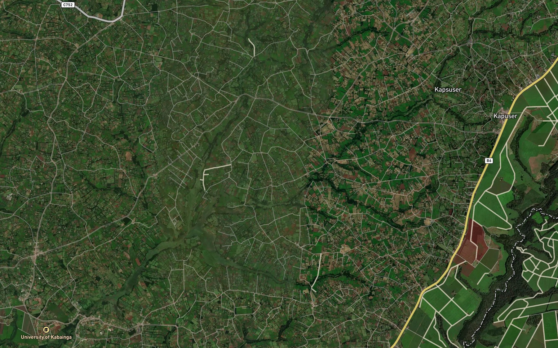 Satellite map of the Kibaraa