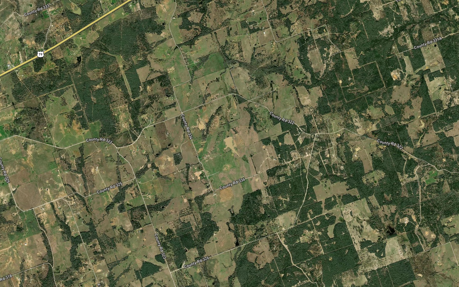 Satellite map of the Meco Ranch Lake