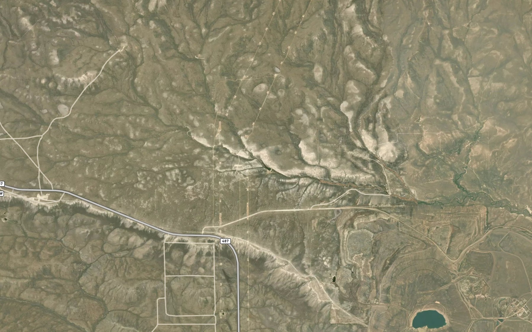 Satellite map of the Percy Reservoir
