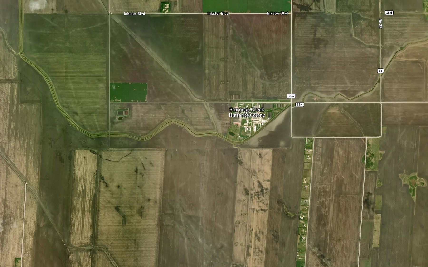 Satellite map of the Fourth Creek