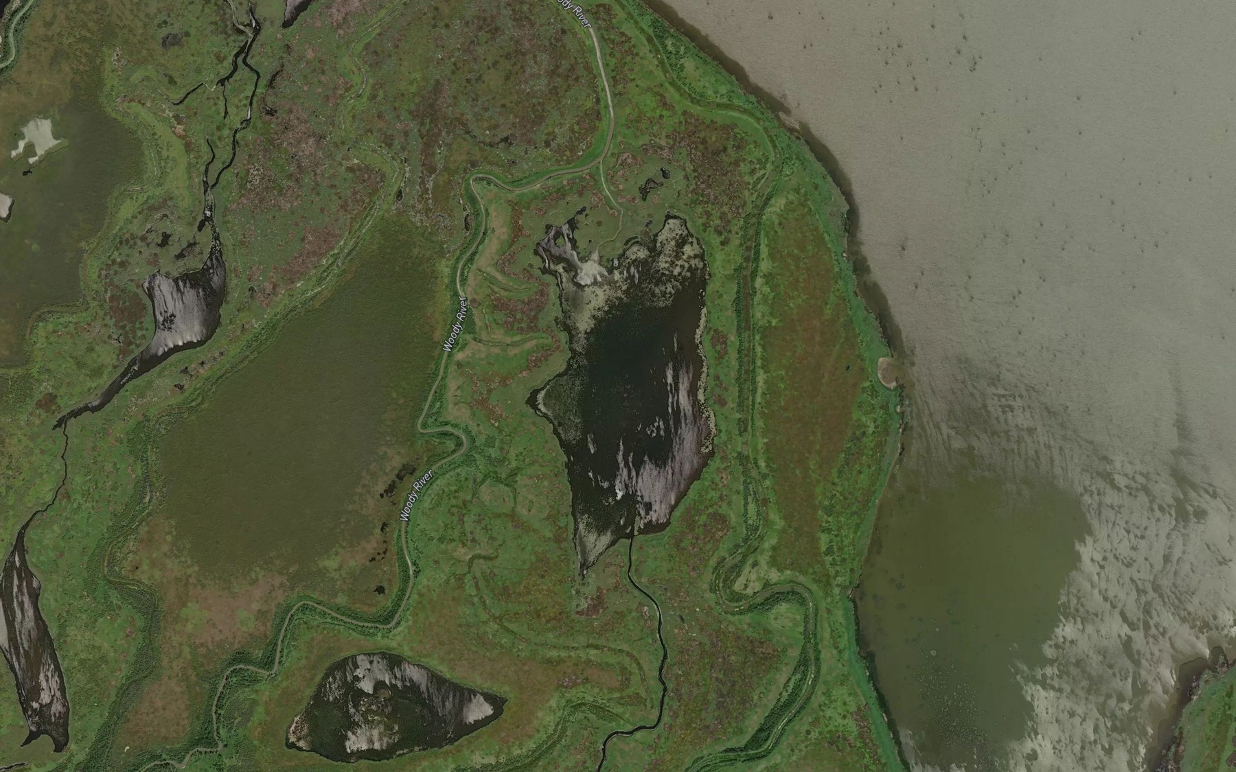 Satellite map of the Plum Lake
