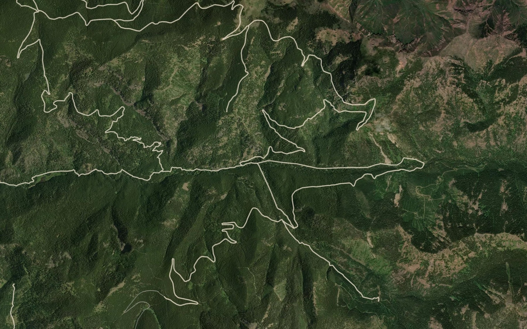 Satellite map of the South Fork Swan Creek