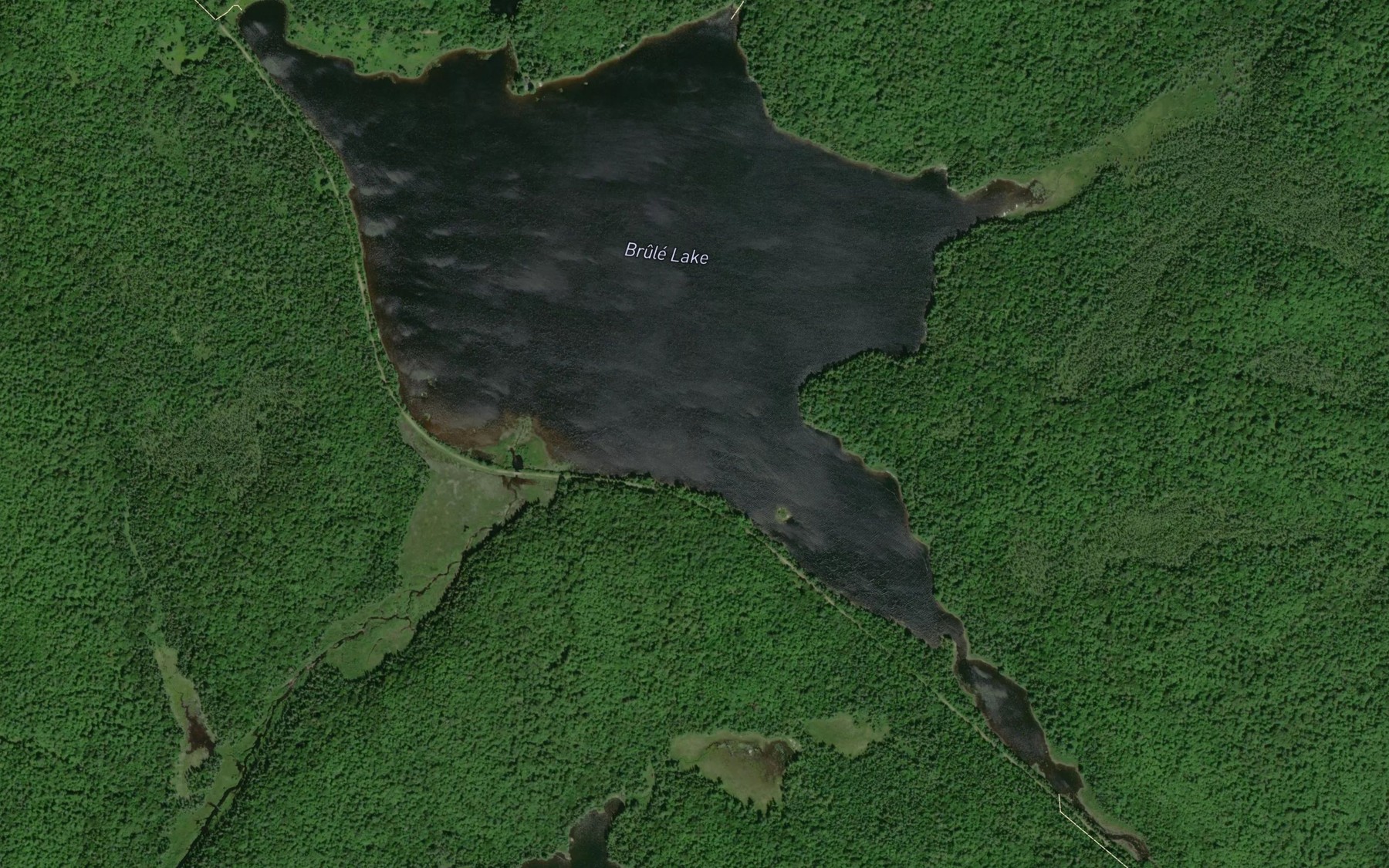 Satellite map of the Brule Lake