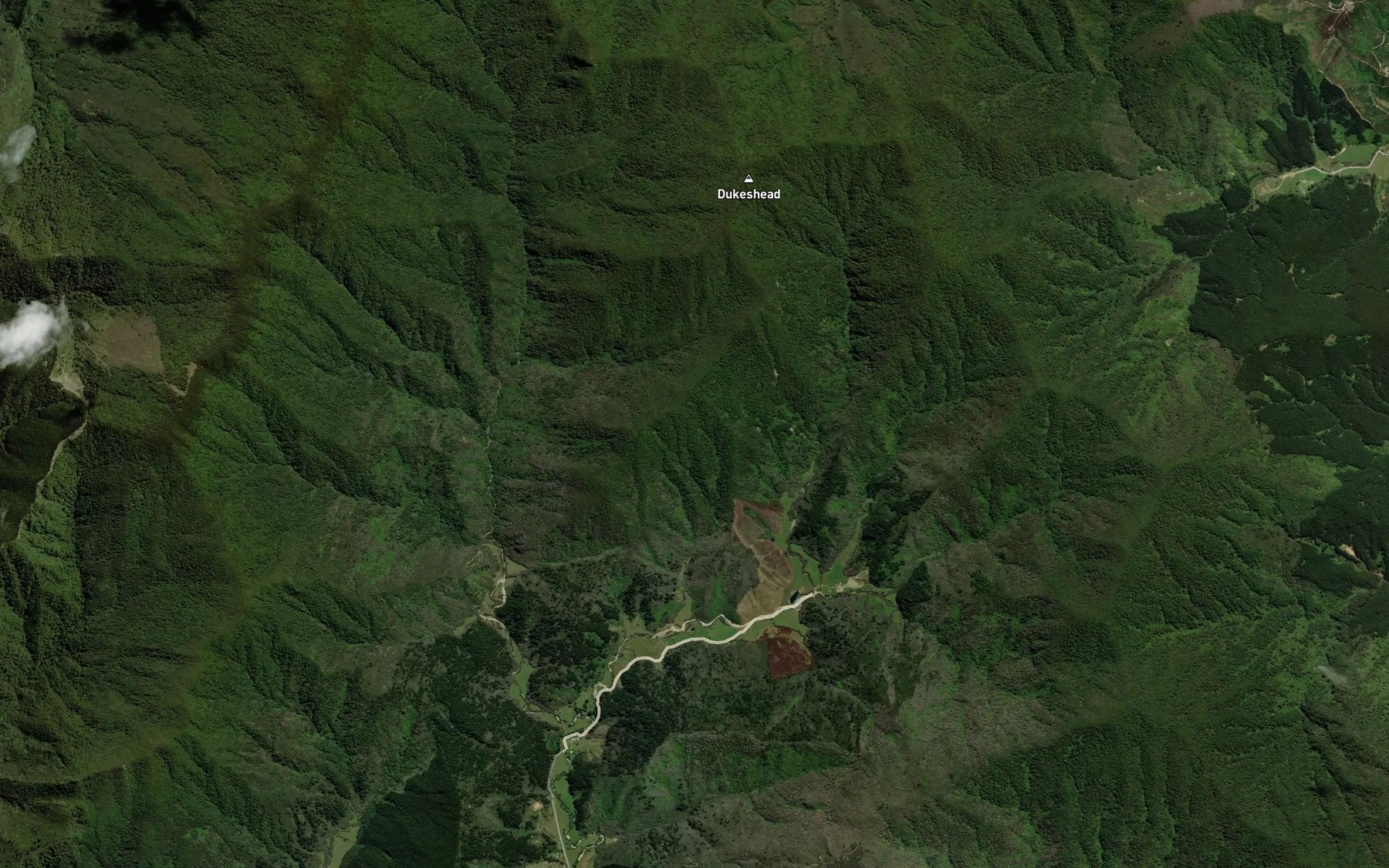 Satellite map of the Hop - pole Creek