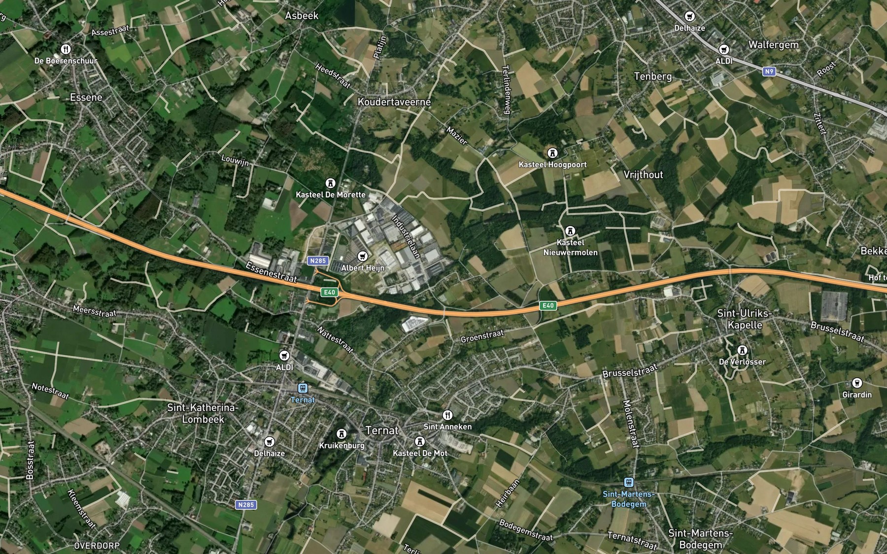Satellite map of the Nieuwermolenbeek
