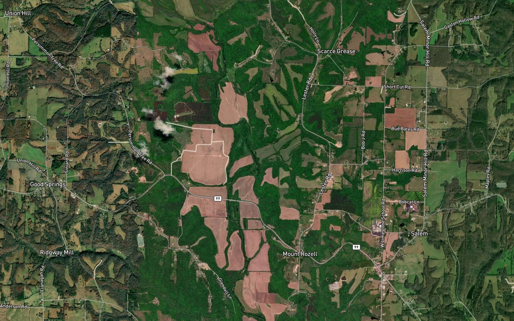 Satellite map of the Scarce Grease Branch
