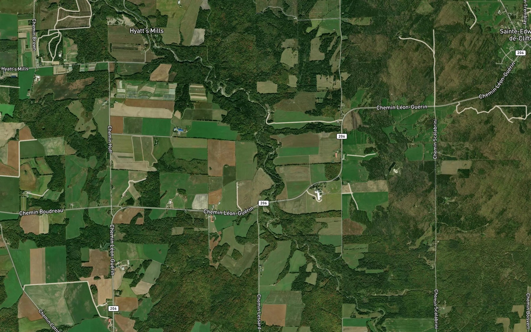 Satellite map of the Cours d'eau Bergeron