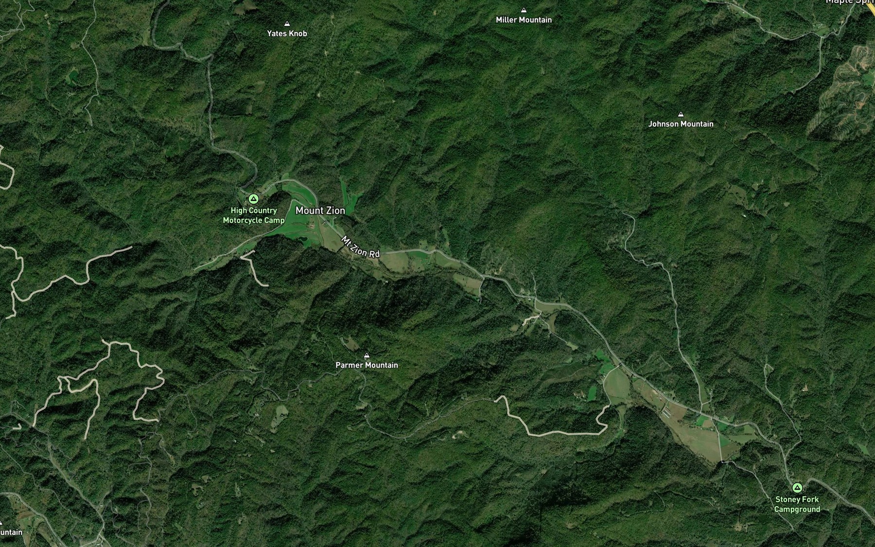 Satellite map of the Mill Creek