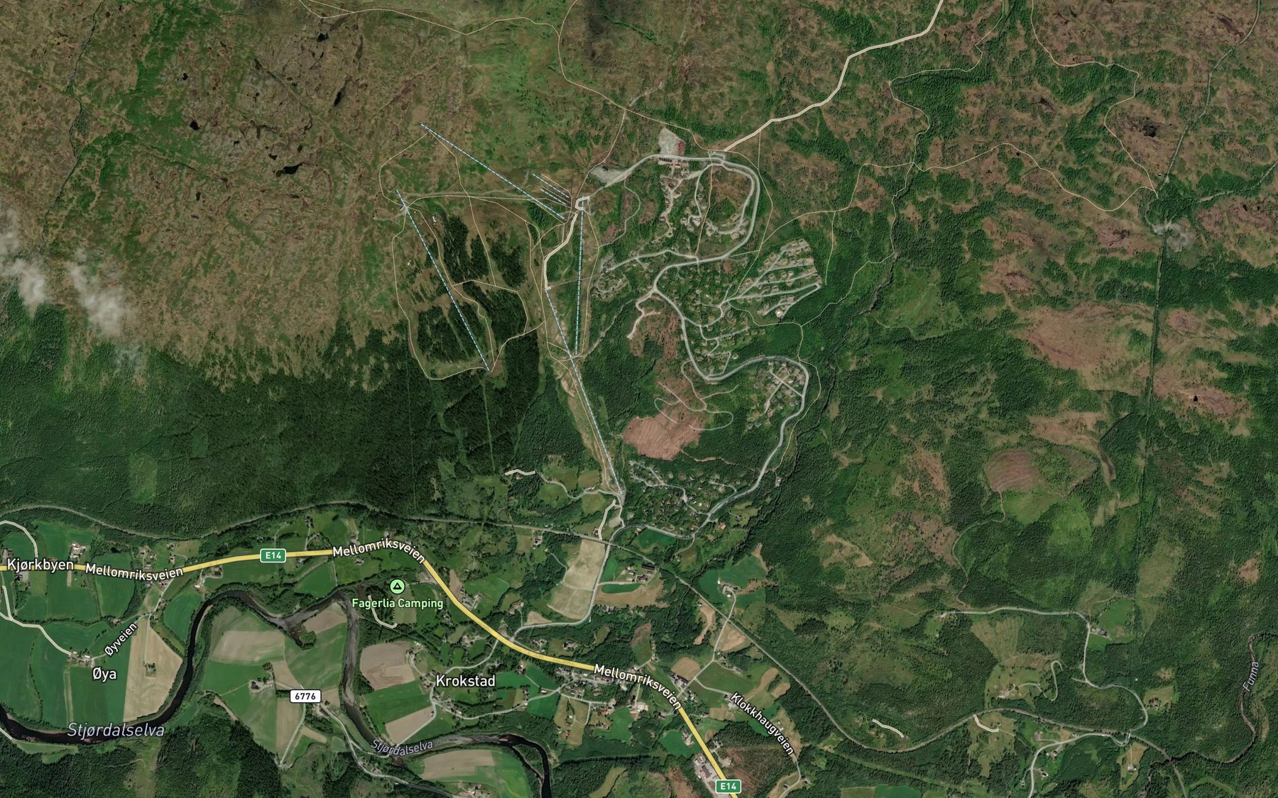 Satellite map of the Evjebekken