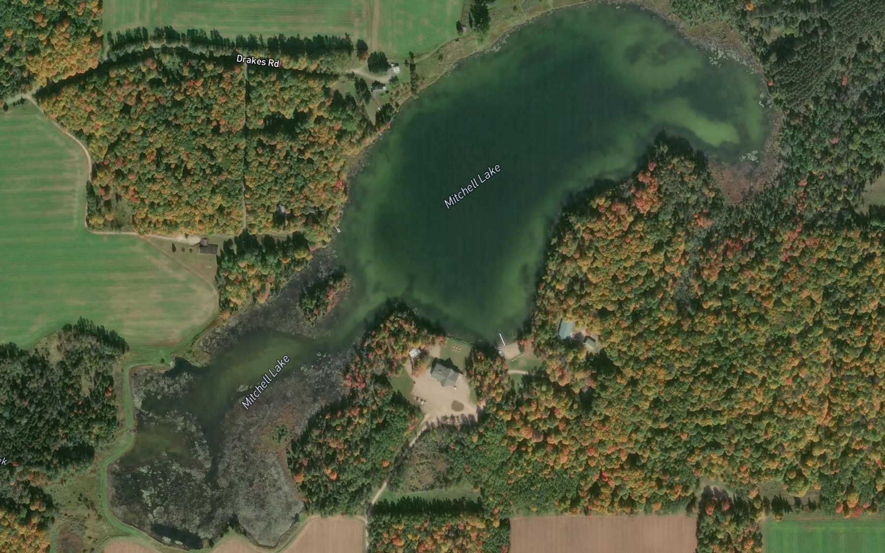 Satellite map of the Mitchell Lake