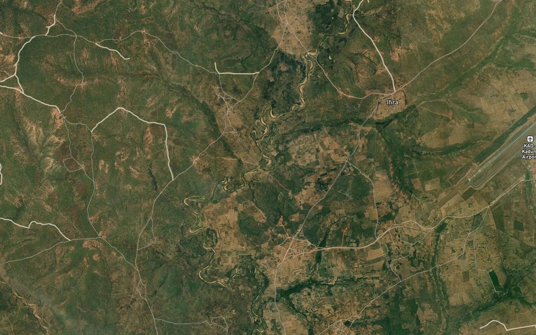 Satellite map of the River Ruzu