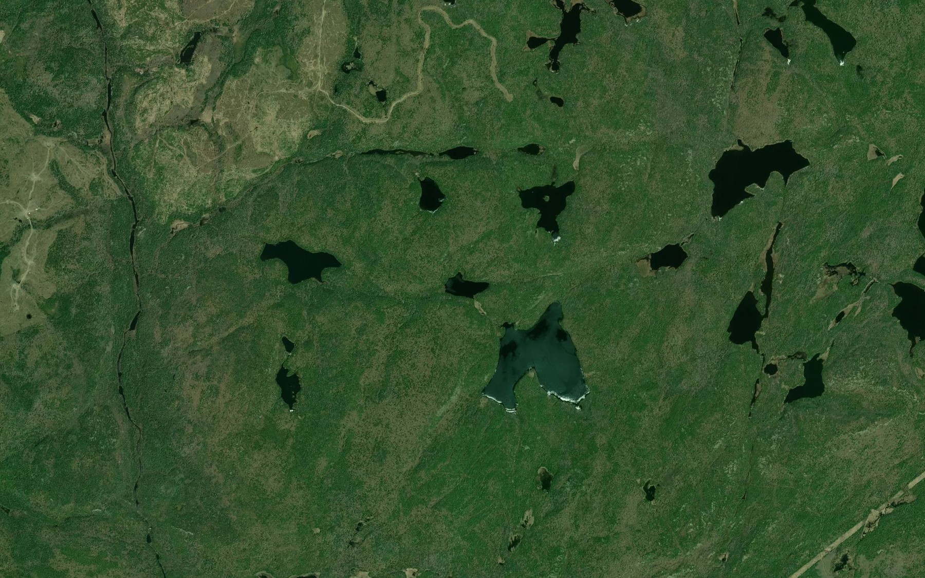 Satellite map of the Five Minute Lake