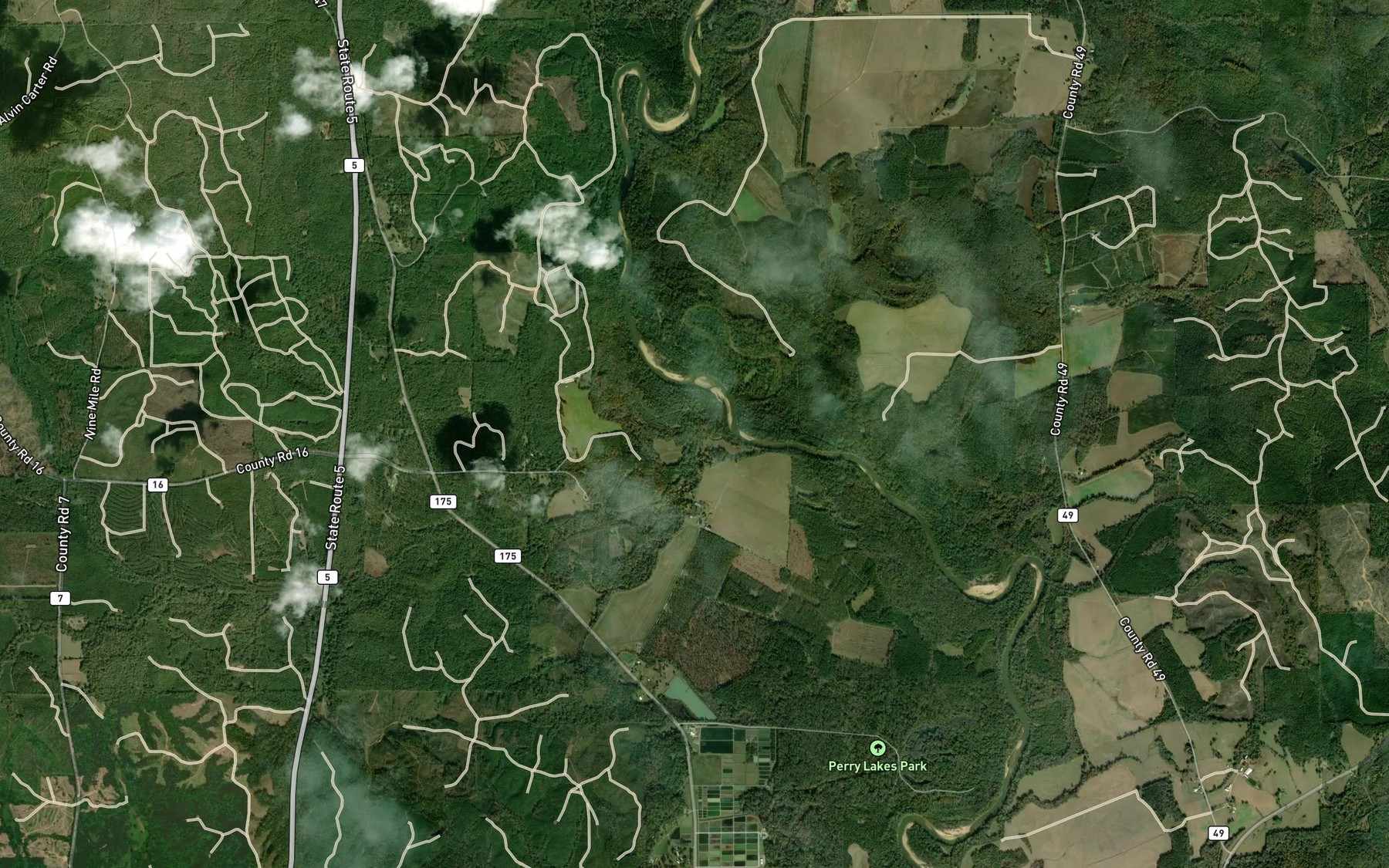 Satellite map of the Old Town Creek