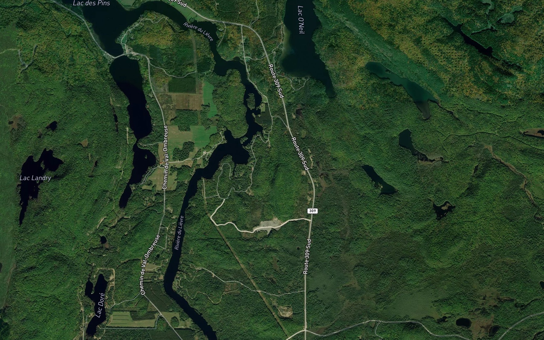 Satellite map of the Rapides des Pins