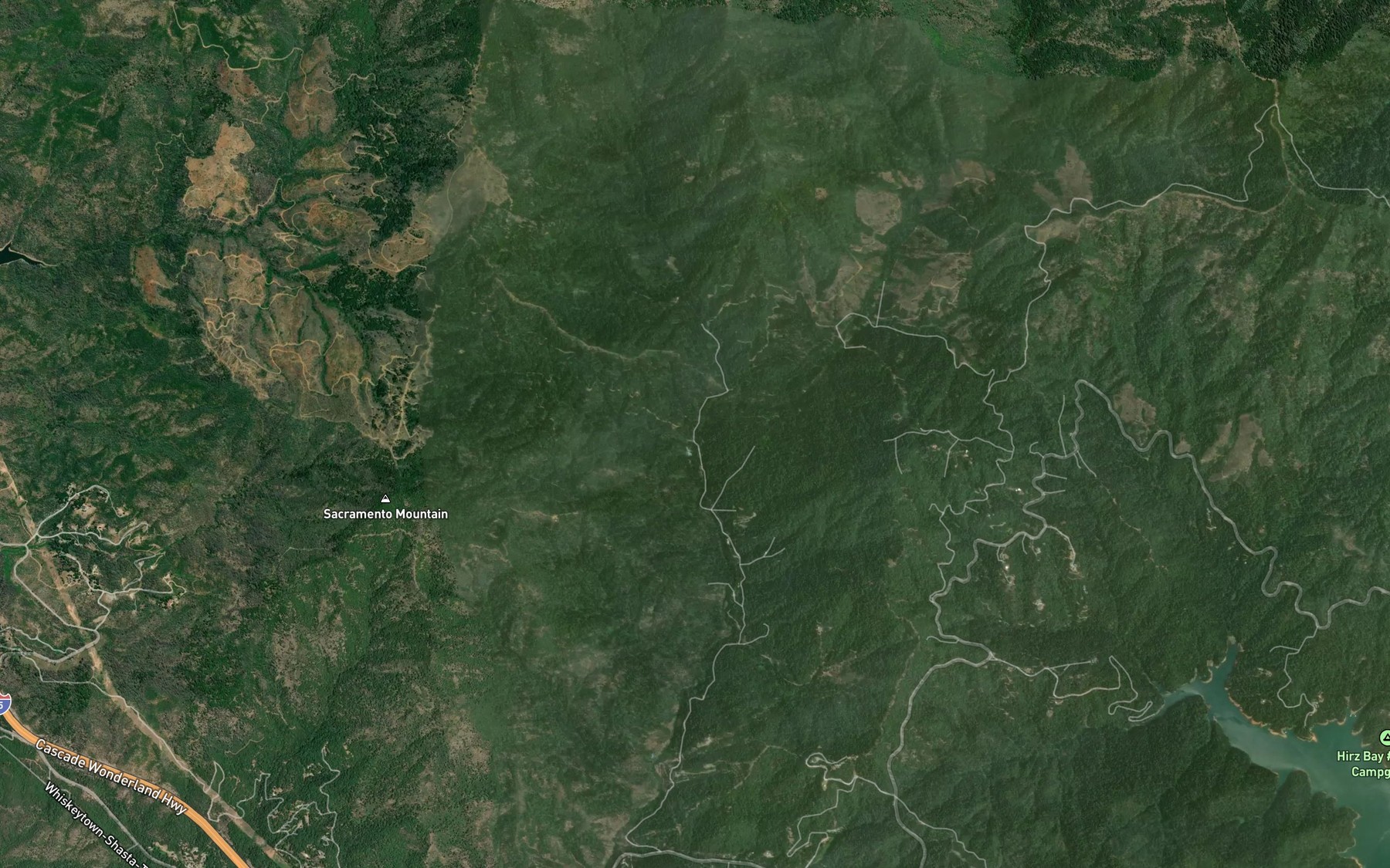 Satellite map of the Tom Head Creek