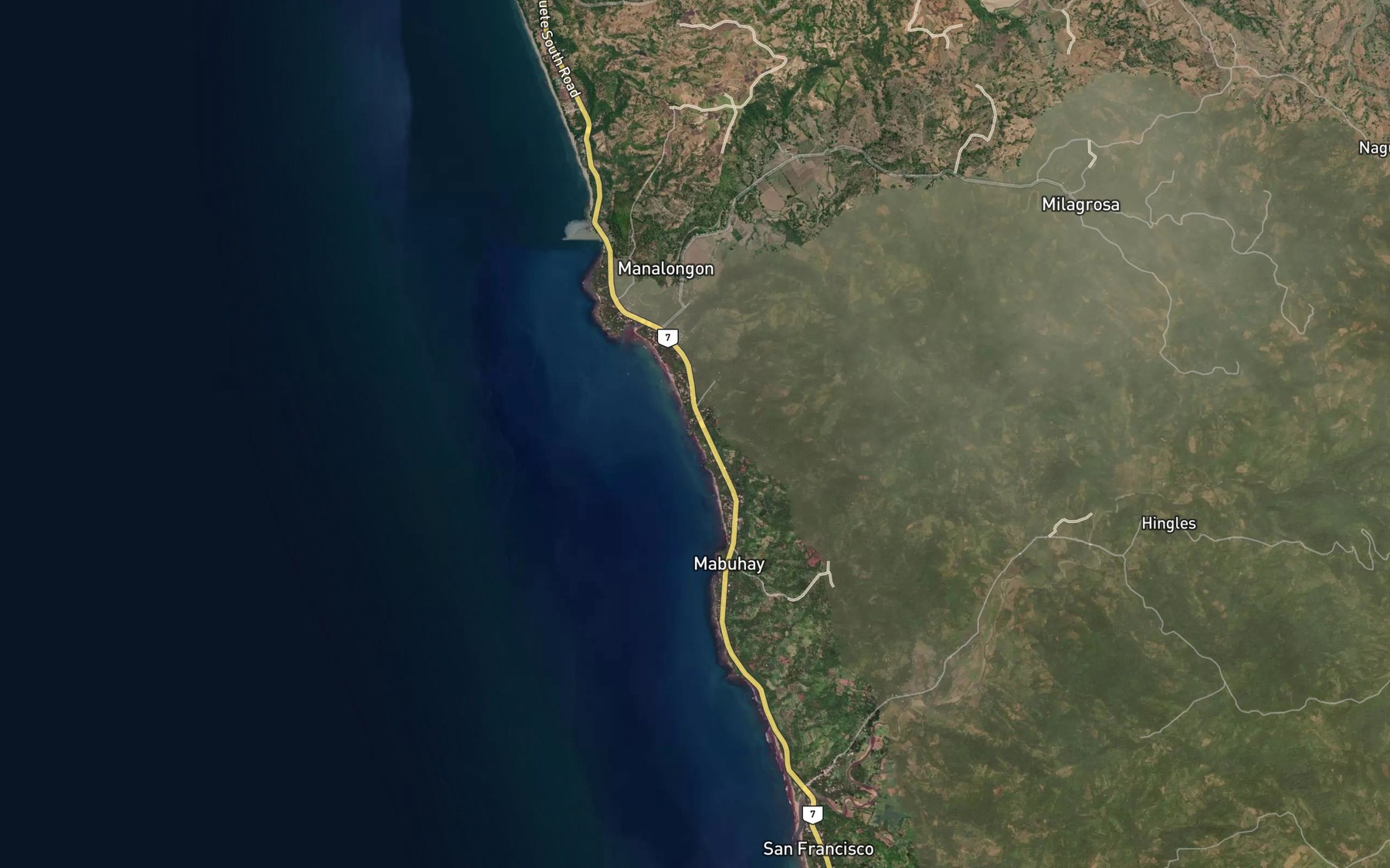 Satellite map of the Pamunakan River