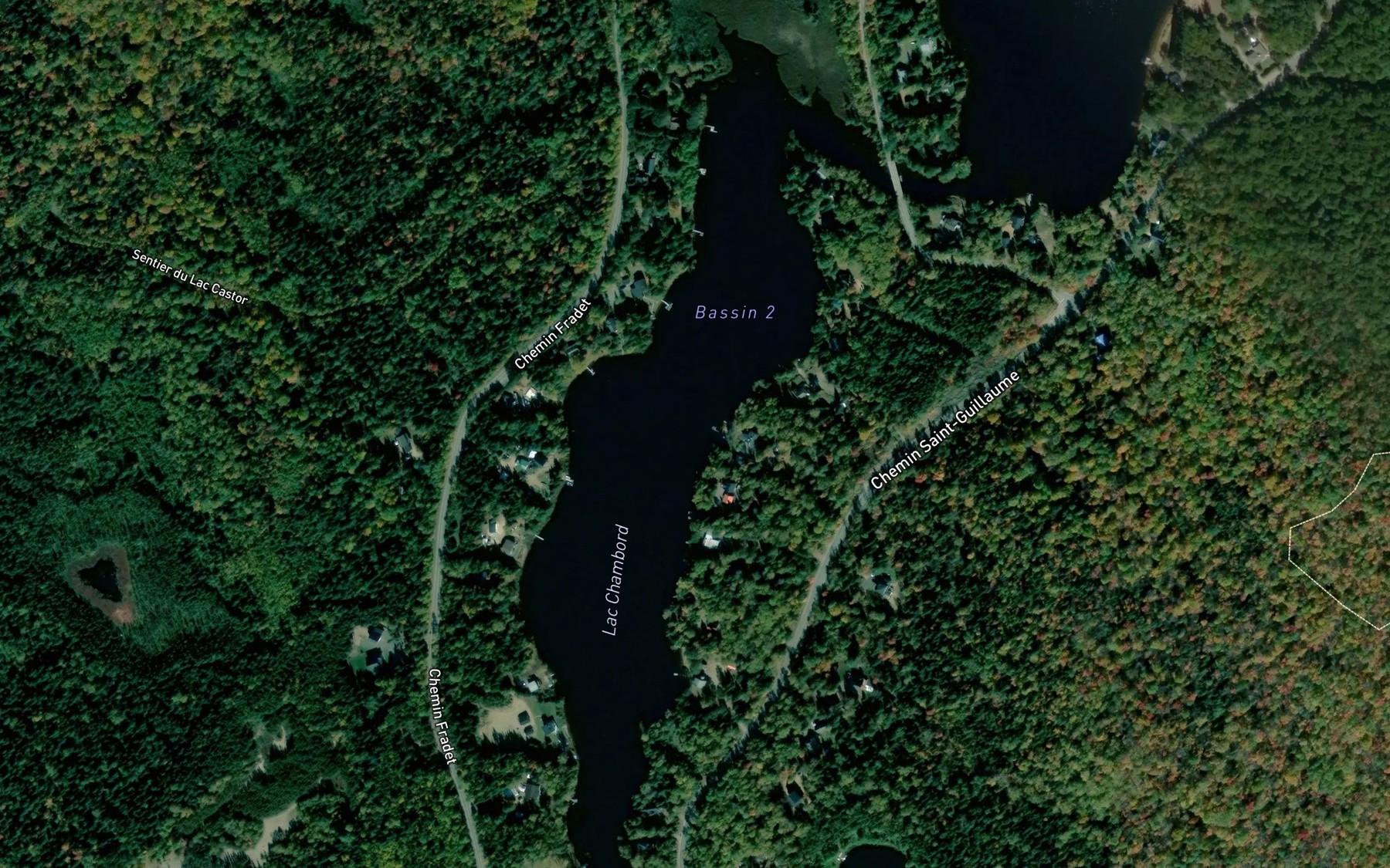 Satellite map of the Lac Chambord
