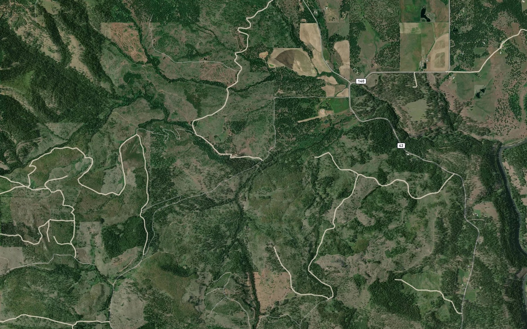 Satellite map of the Buck Creek