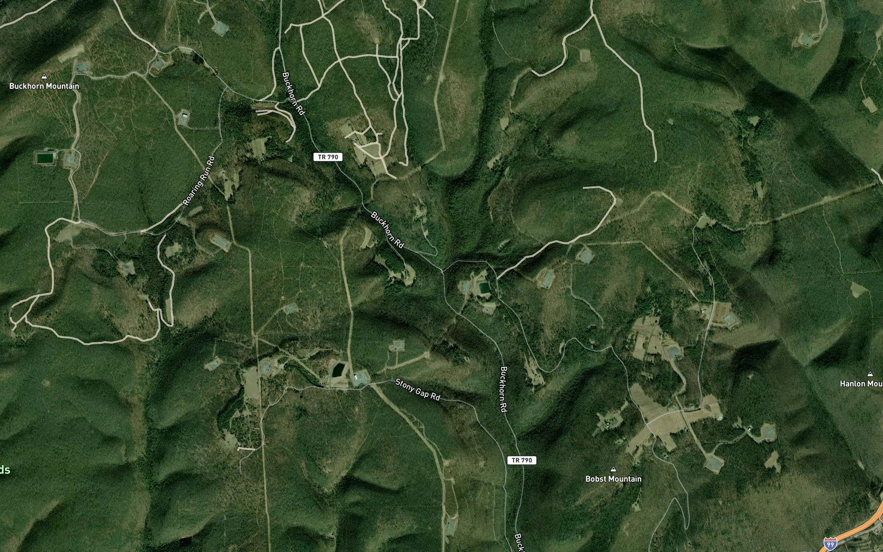 Satellite map of the Big Sandy Run