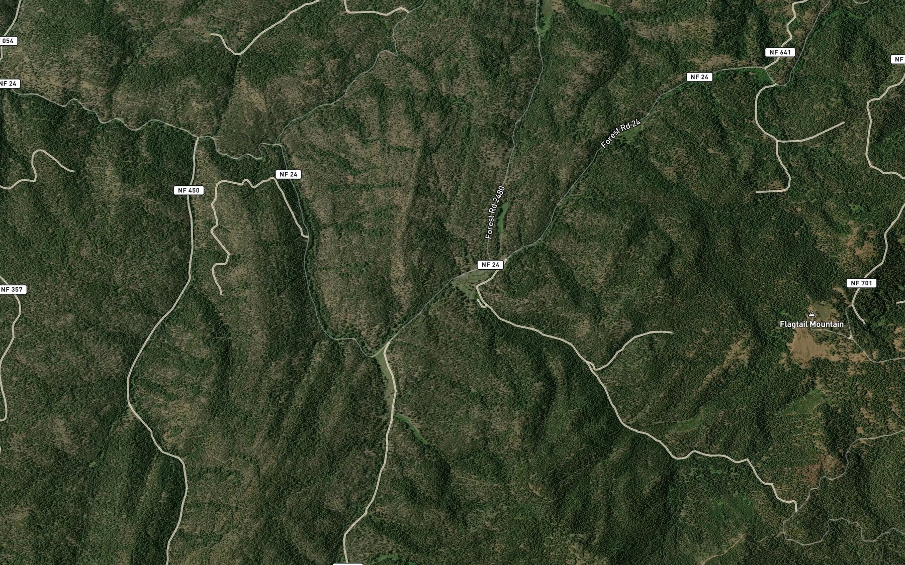 Satellite map of the Dead Injun Creek