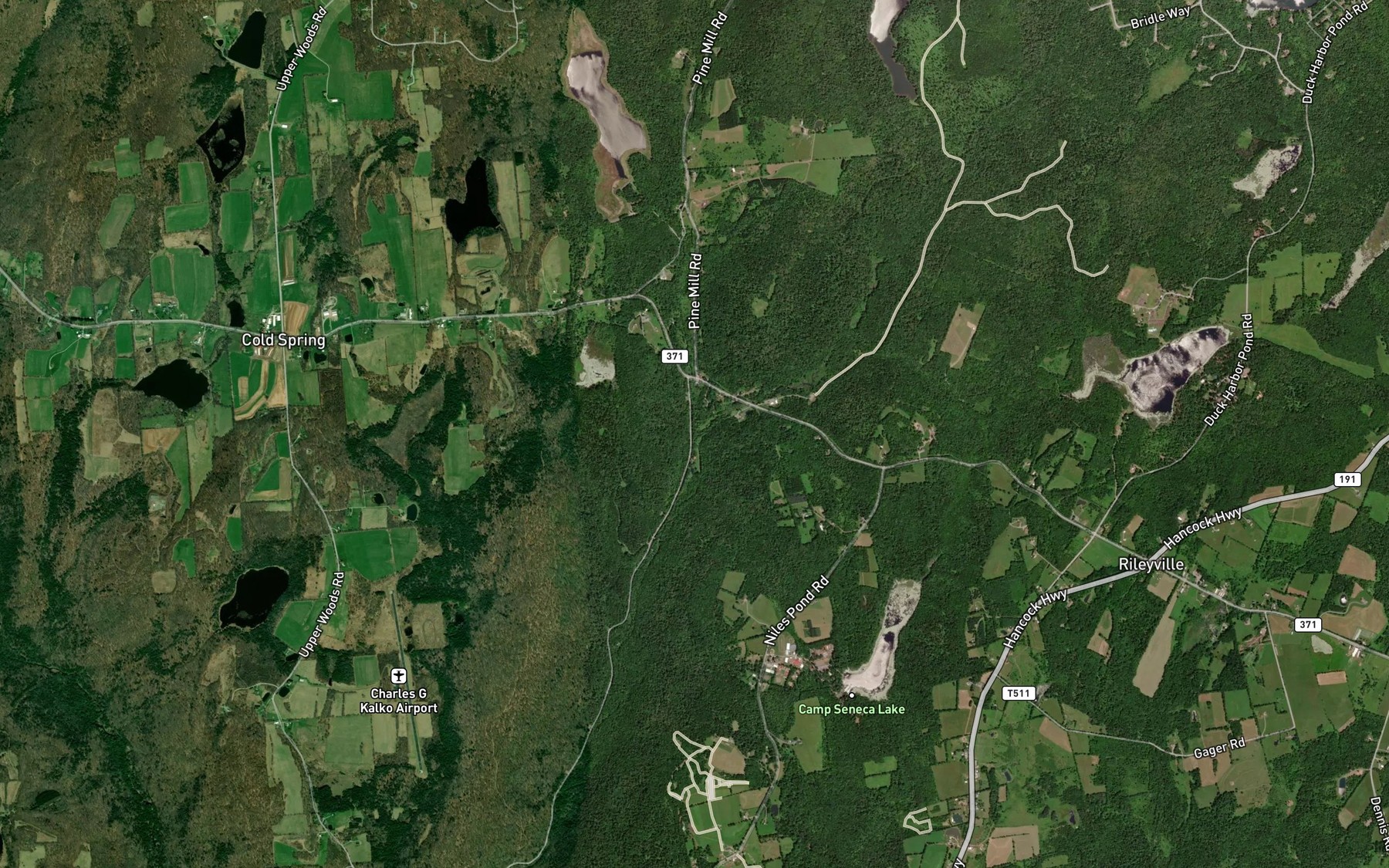 Satellite map of the Rose Pond Branch