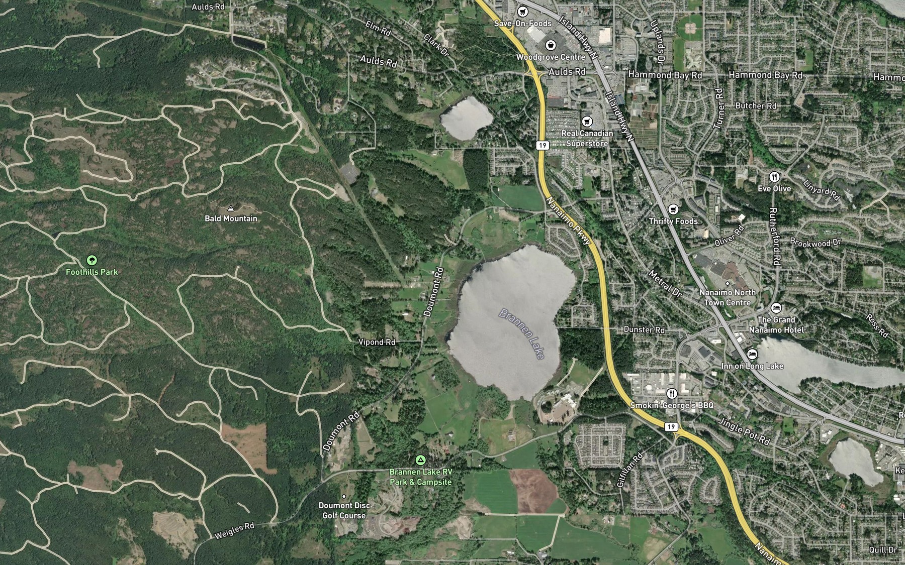 Satellite map of the Metral Creek