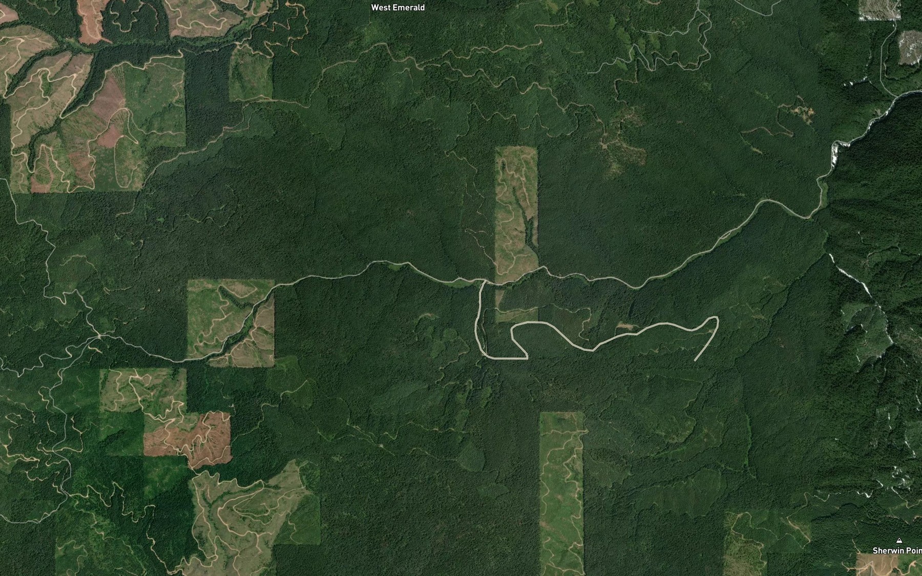 Satellite map of the Swamp Creek