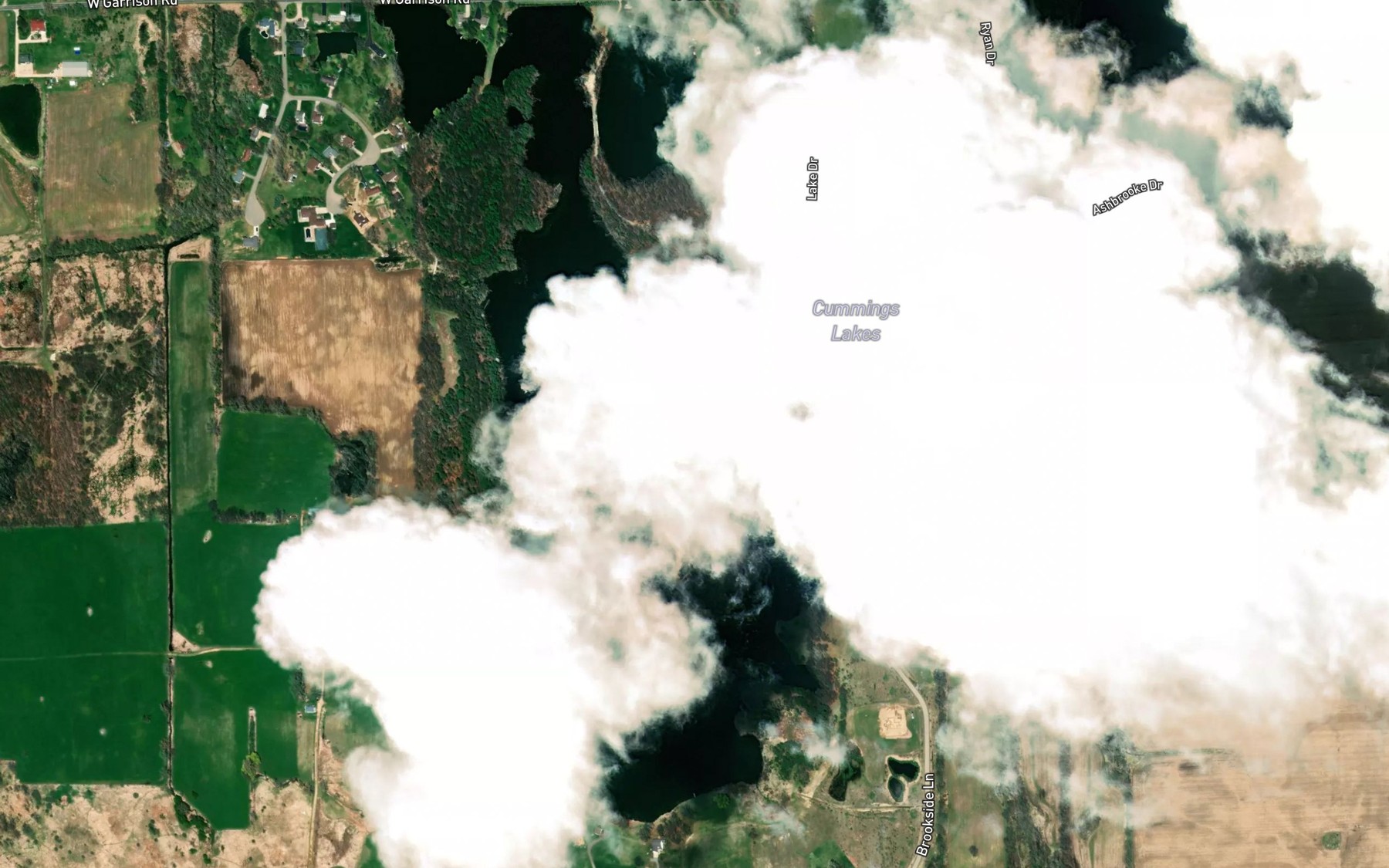 Satellite map of the Cummings Lakes