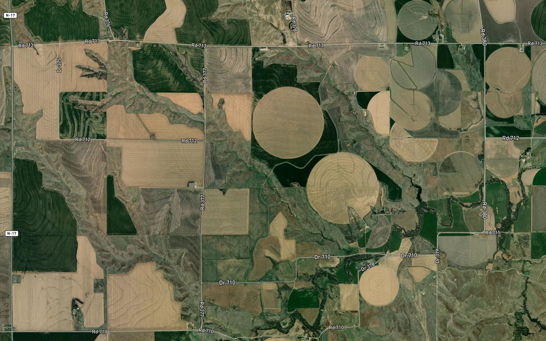 Satellite map of the Driftwood West Canal