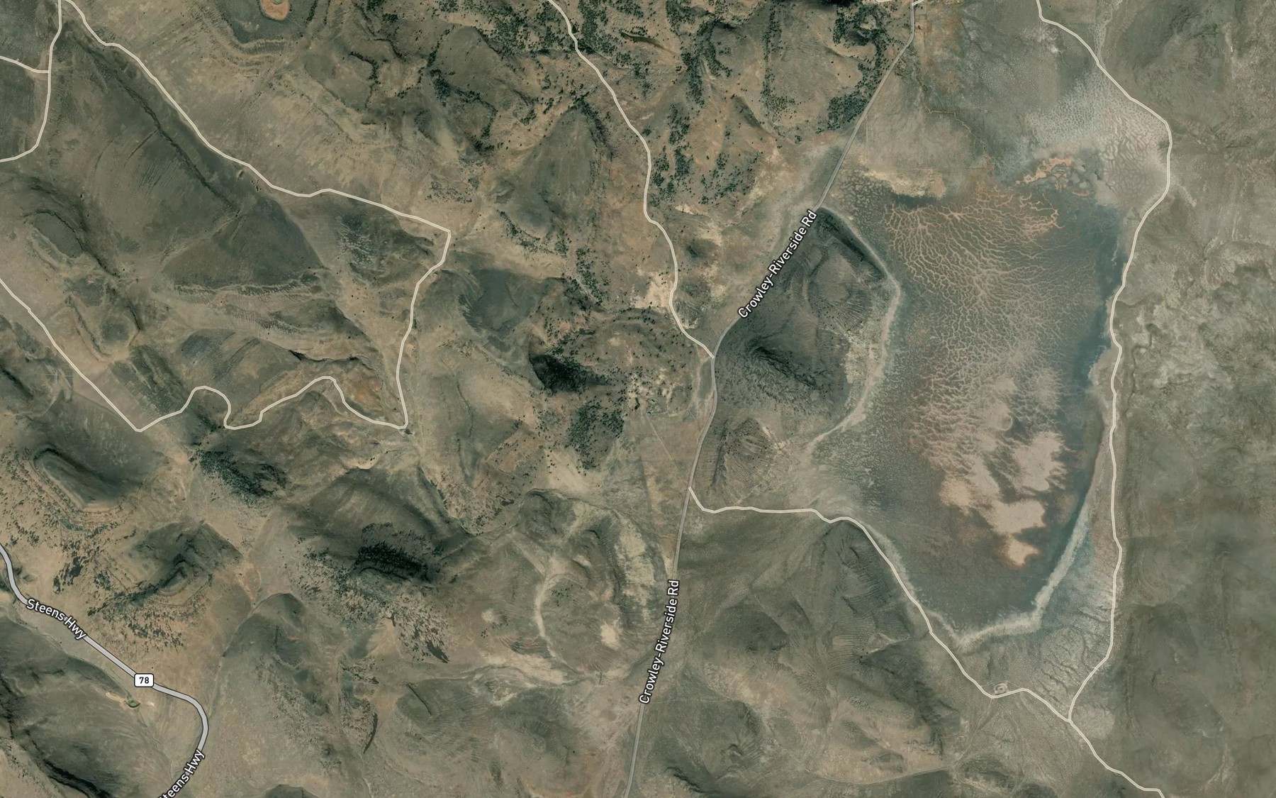 Satellite map of the Black Bull Spring