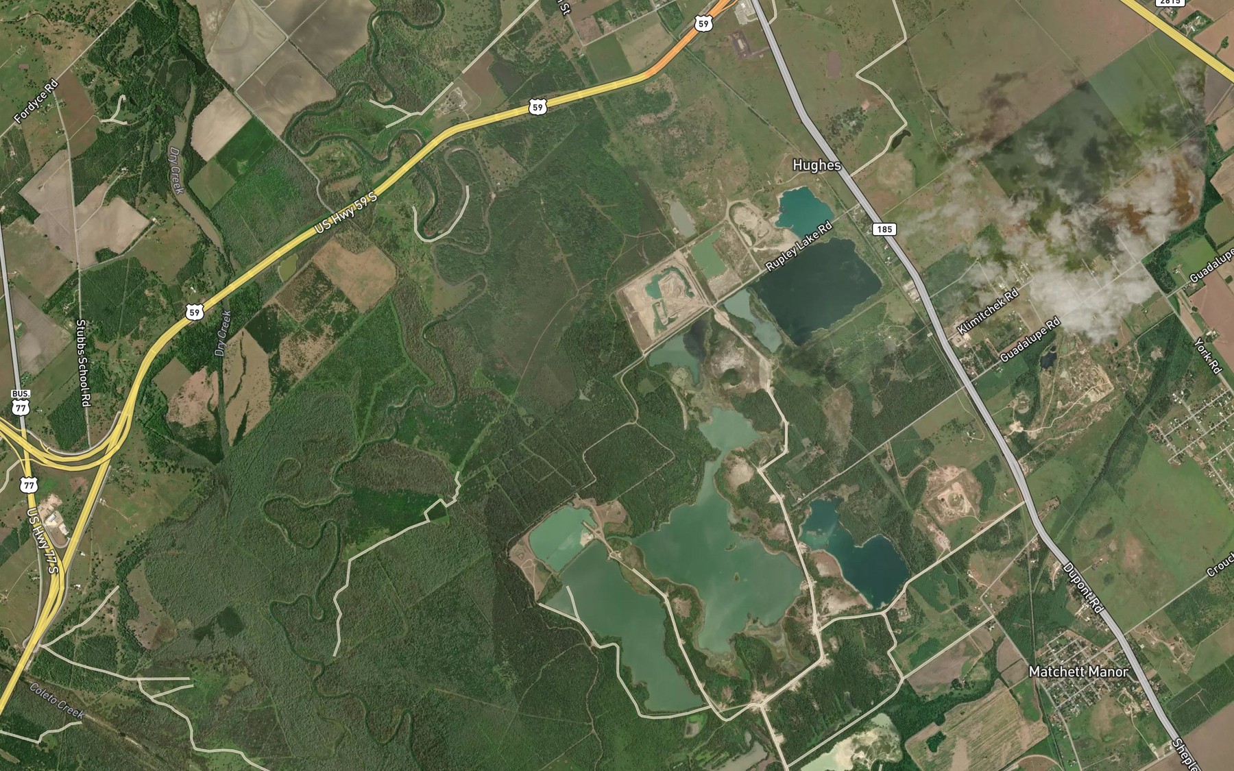 Satellite map of the Rupley Lake