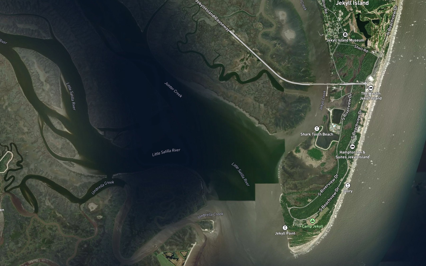 Satellite map of the Little Satilla River